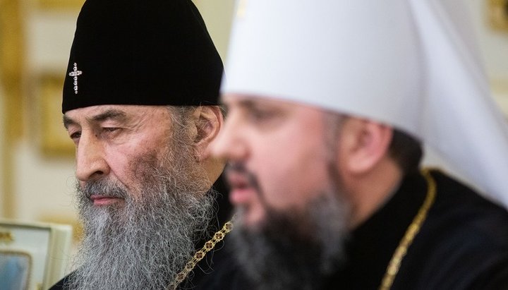 His Beatitude Metropolitan Onuphry, Primate of the UOC, and Sergei Dumenko, head of the OCU. Photo: president.gov.ua