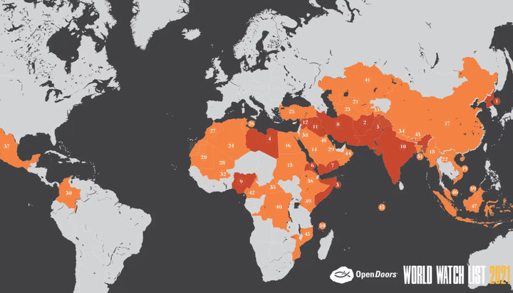Топ-50 стран с самым высоким уровнем насилия по отношению к христианам. Фото: christianitytoday.com