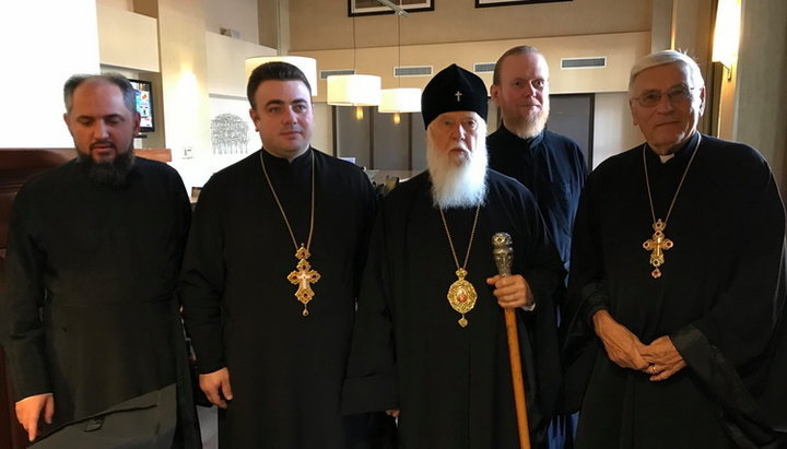 Делегація Київського патріархату на чолі з Філаретом у США в 2018 році. Фото: cerkva.infonfo