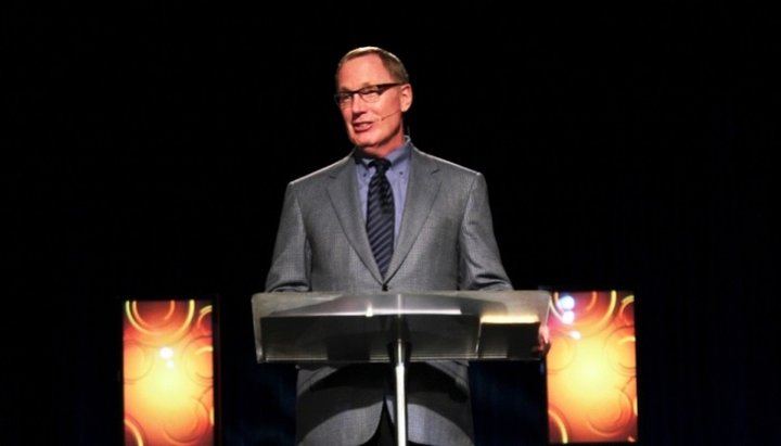 Max Lucado preaches at the National Religious Broadcasters convention in Nashville. A photo: christianpost.com