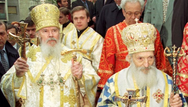 Patriarch Alexy II of Moscow and All Rus’ and Patriarch Pavel of Serbia on April 20, 1999. Photo: rg.ru