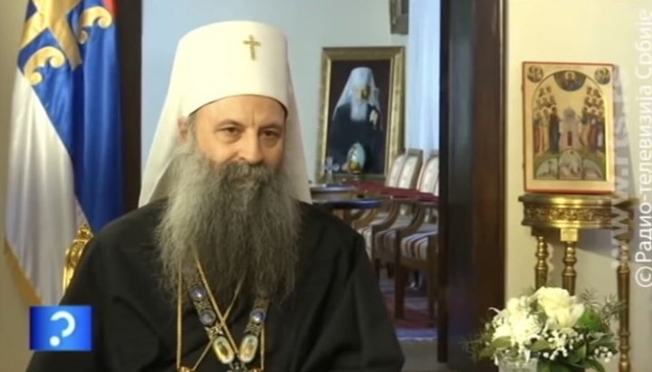 Serbian Patriarch Porfirije (Perić). Photo: video screenshot RTS Upitnik-Zvanični kanal