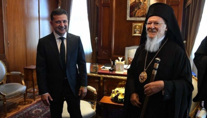 President of Ukraine Vladimir Zelensky and Patriarch Bartholomew of Constantinople. Photo: Regnum
