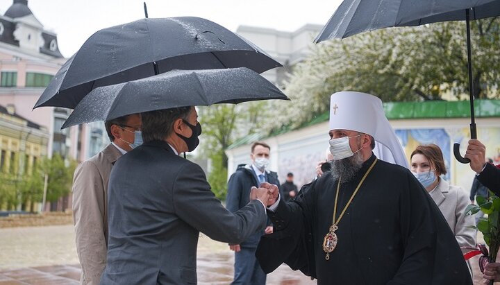 US Secretary of State Antony Blinken and Epiphany Dumenko, May 6, Kyiv. Photo: pomisna.info