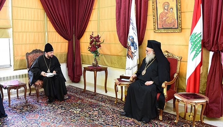 Архієпископ РПЦ Леонід і Патріарх Антіохійський Іоанн Х. Фото: mospat.ru