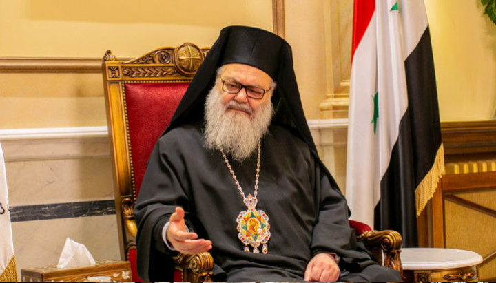Πατριάρχης Αντιοχείας Ιωάννης κατά τη διάρκεια συνάντησης με αντιπροσωπεία της UOC. Φωτογραφία: news.church.ua