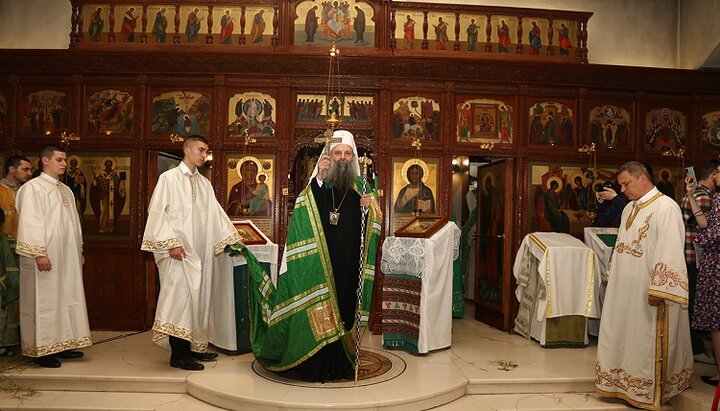 Ο Αγιώτατος Πατριάρχης Σερβίας Πορφύριος τέλεσε τη Θεία Λειτουργία κατά την πανήγυρη του Μετοχίου της Ρωσικής Ορθοδόξου Εκκλησίας στο Βελιγράδι. Φωτογραφία: mospat.ru