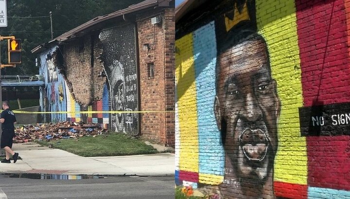 «Стіна пам’яті» Джорджа Флойда в Огайо. Фото: mail.kz