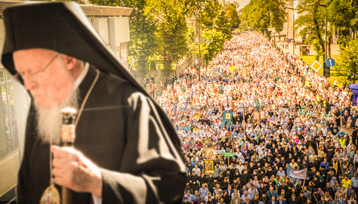Conducătorul Fanarului nu a observat Marea Procesiune a Bisericii Ortodoxe Ucrainene, la care s-au adunat sute de mii de credincioși. Imagine: UJO