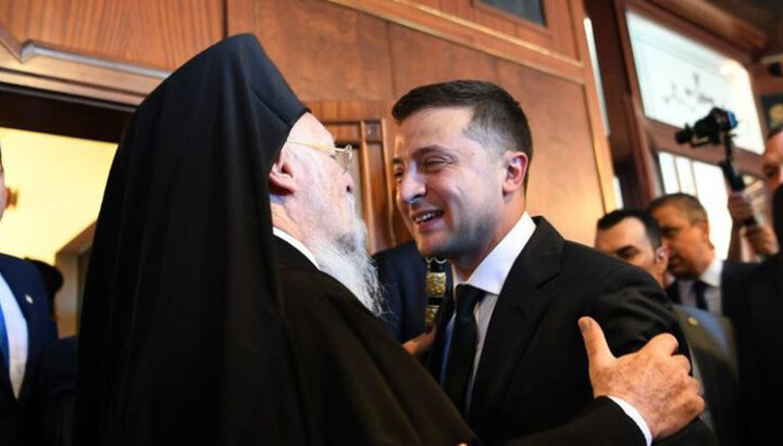 Ο επικεφαλής του Φαναρίου και ο Πρόεδρος της Ουκρανίας. Φωτογραφία: BBC