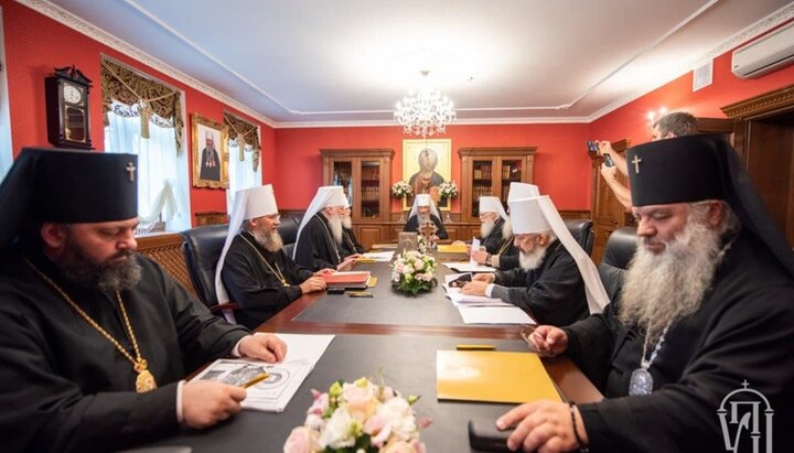 Ședința Sfântului Sinod al Bisericii Ortodoxe Ucrainene. Imagine: https://t.me/upc_news