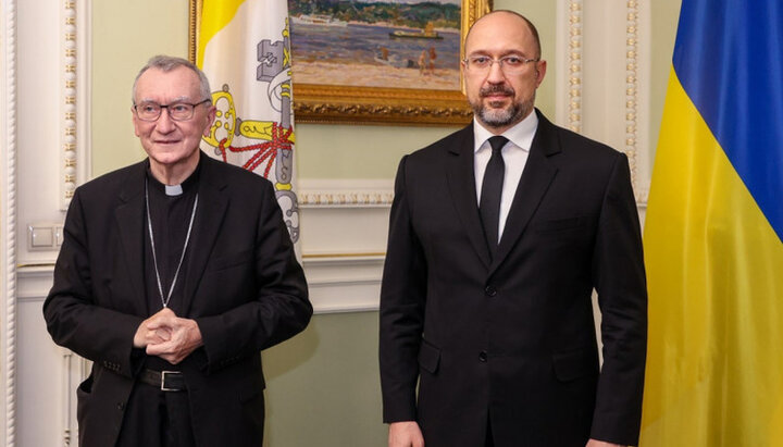 Vatican Secretary of State Pietro Parolin and Ukrainian Prime Minister Denis Shmyhal. Photo: kmu.gov.ua