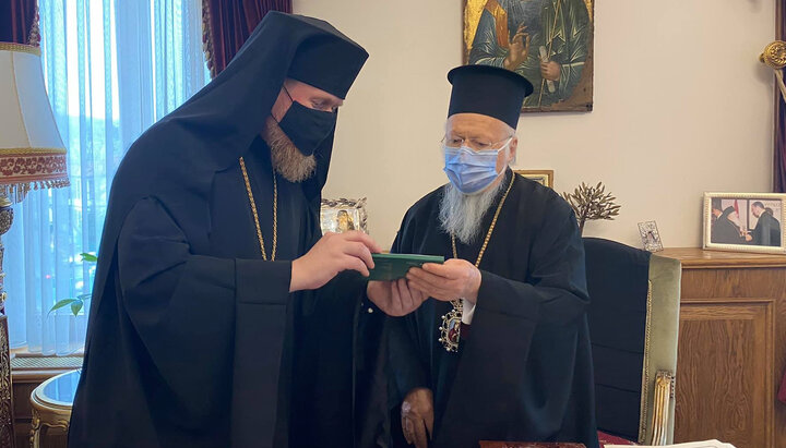 Ευστράτιος Ζοριά και Πατριάρχης Βαρθολομαίος. Φωτογραφία: facebook.com/yevstr