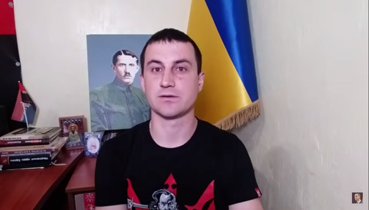 Член «Правого сектора» Василь Лабайчук. Фото: скріншот відео з його youtube-каналу.