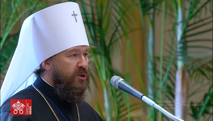 Metropolitan Hilarion of Volokolamsk at a meeting in the Vatican. Photo: a screenshot of the Vatican News Youtube channel video.
