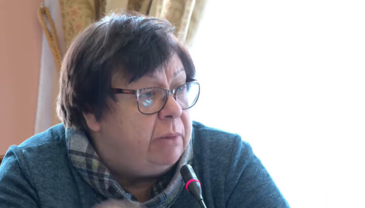 Religious expert Lyudmila Filipovich. Photo: screenshot of the broadcast Zhyve.tv