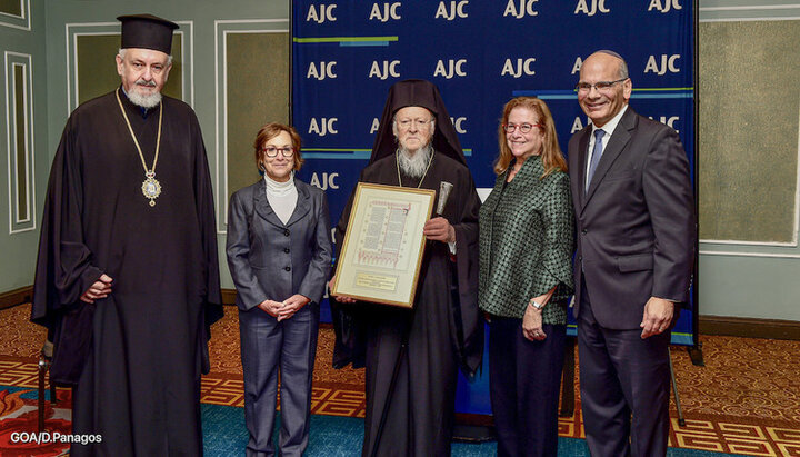 Глава Фанара получил награду Американского еврейского комитета. Фото: orthodoxtimes.com/GOA/D. Panagos