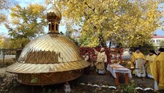 В Рубежном установили купол и крест на строящийся храм Матроны Московской