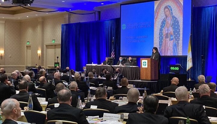 The Phanar hierarch at the USCCB General Assembly. Photo: twitter.com/Elpidophoros