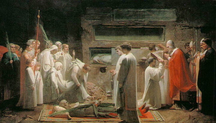 Martirii din catacombe. J. Leneve, 1855. Imagine: wikipedia.org