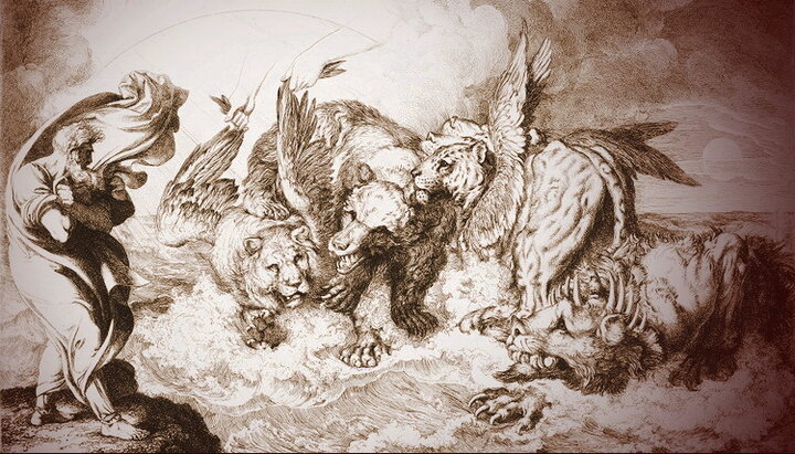 Бачення Данила про чотирьох звірів, що виходять із моря. Художник: Луїджі Сабателли, 1809. Фото: Rijksmuseum.nl