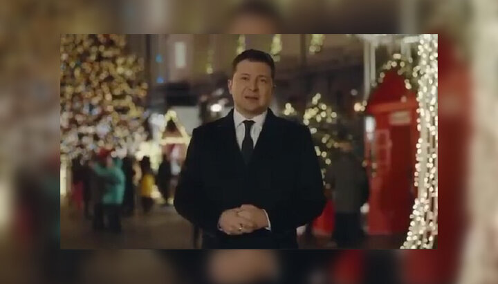 Кадр із вітання Володимира Зеленського з Різдвом. Фото:Telegram-канал Политика Страны
