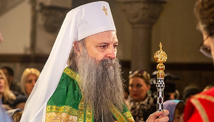 Patriarhul Serbiei Porfirie suportă boala într-o formă ușoară. Imagine: spc.rs 