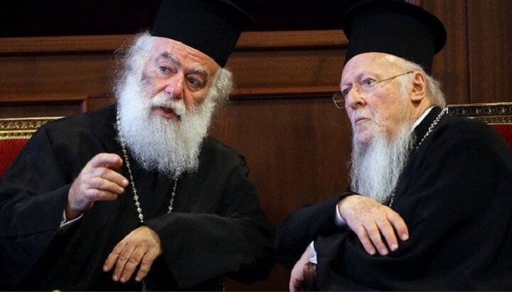 Patriarhul Bartolomeu al Constantinopolului și patriarhul Teodor al II-lea al Alexandriei. Imagine: nv.ua