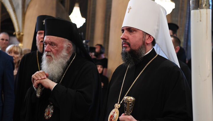 Ο Σεργκέι Ντουμένκο και ο Προκαθήμενος της Ελληνικής Εκκλησίας Αρχιεπίσκοπος Ιερώνυμος. Φωτογραφία: arxon.gr