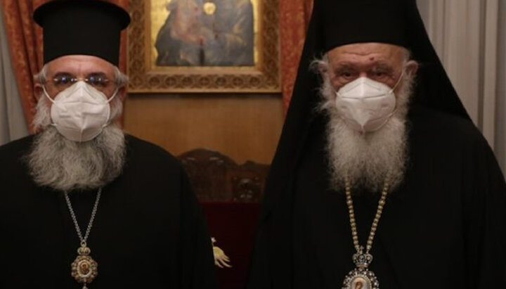 Глава Критської Церкви та глава ЕПЦ. Фото: dogma.gr