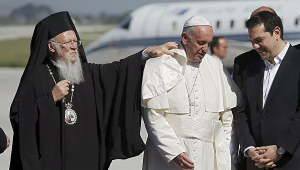 патриарх Варфоломей и папа римский Франциск. Фото: ria.ru