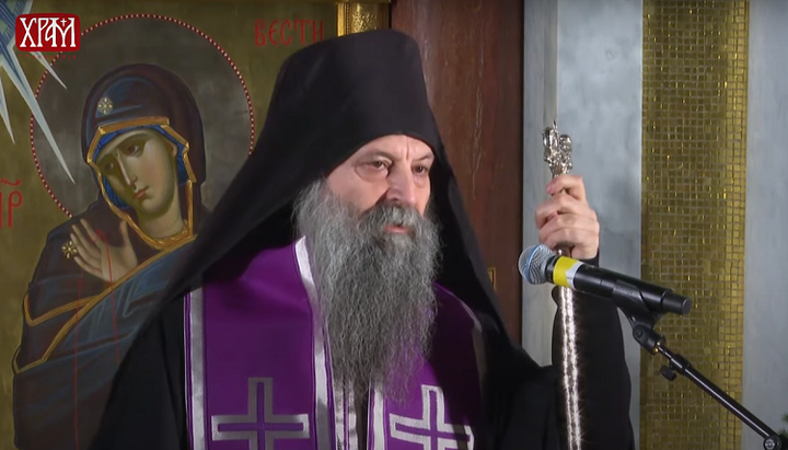  Предстоятель Сербской Православной Церкви Патриарх Порфирий. Фото: скриншот видео youtube-канала Информативна служба СПЦ