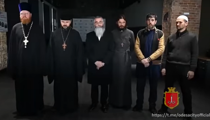 Представители религиозных общин Одессы. Фото: скриншот видео youtube-канала Одесская епархия
