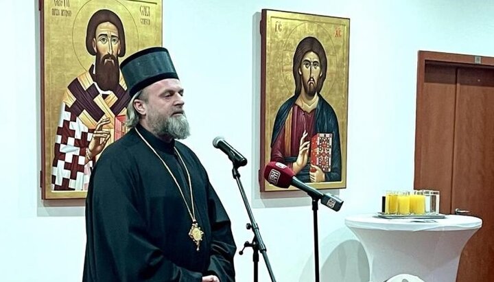 Епископ Ремесианский Стефан (Шарич) на открытии выставки. Фото: slovoljubve.com
