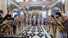 Блаженнейший возглавил литургию в киевской Лавре в 4 Неделю Великого поста