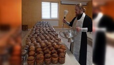 В Тернопольской епархии священник УПЦ освятил куличи для украинских военных