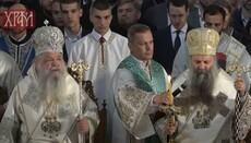 В Белграде проходит первая литургия Сербской и Македонской Церквей