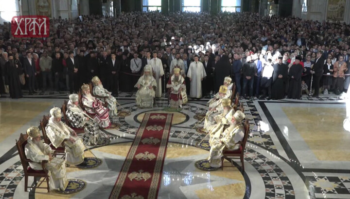 Первая совместная литургия Сербской и Македонской Церквей. Фото: скриншот видео YouTube-канала Сербской Православной Церкви