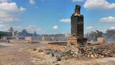 Tot ce a rămas de la schitul Lavrei Sveatogorsk distrus de bombardamente