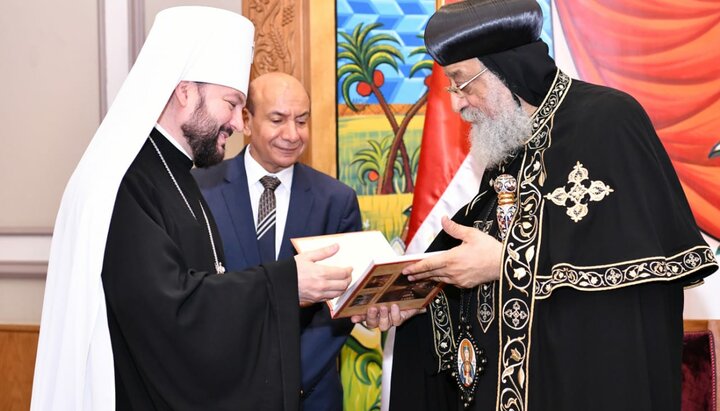 Митрополит Клинский Леонид и папа Тавадрос II. Фото: пресс-служба Коптской Церкви