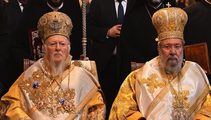 Патриарх Варфоломей и архиепископ Хризостом. Фото: romfea.gr