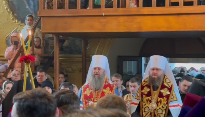 Богослужение в Переяславе по случаю переноса мощей святого Макария. Фото: скриншот t.me/palomnik7