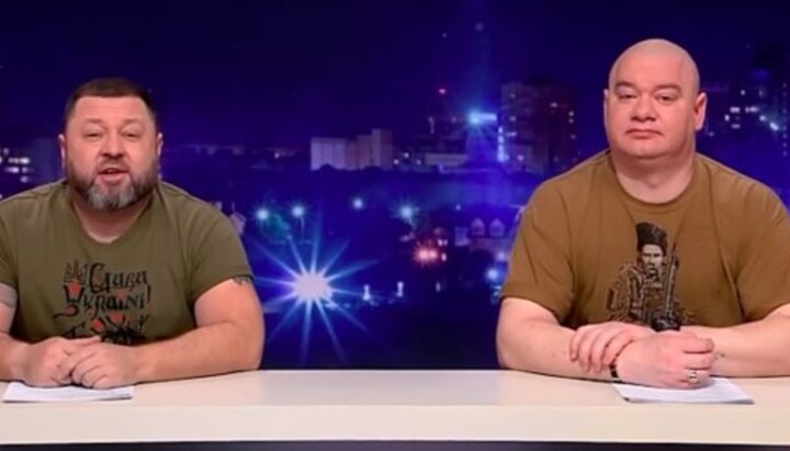 Oleksandr Pikalov and Yevhen Koshevyi from “Quarter 95”. Photo: a screenshot of Chisto News video