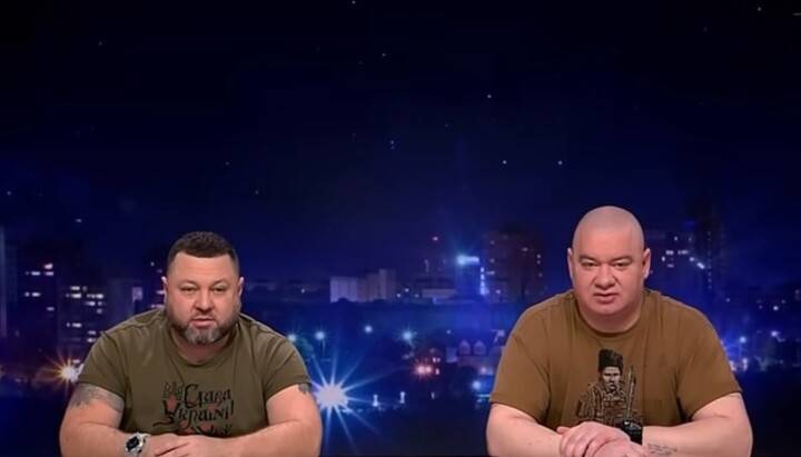 Oleksandr Pikalov and Yevhen Koshevyi from “Quarter 95”. Photo: a video screenshot of video of the Youtube channel “Chisto News”