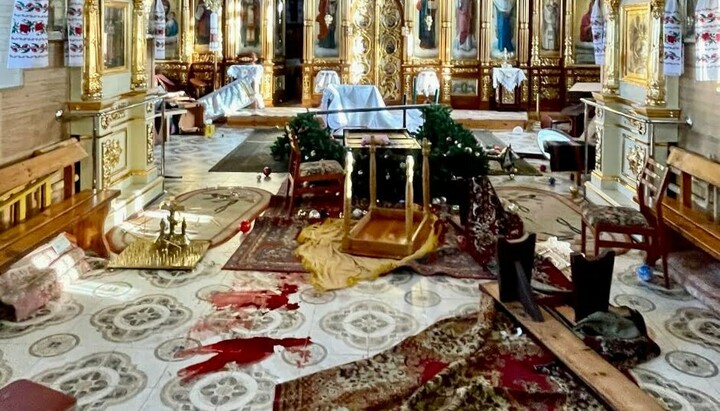 Συνέπειες της επίθεσης στον Ιερό Ναό της Αγίας Σκέπης. Φωτογραφία: Επισκοπή Βίννιτσα