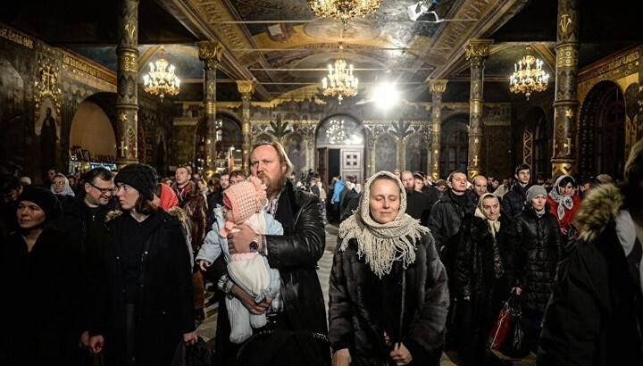 На Рождественском богослужении в Киево-Печерской лавре