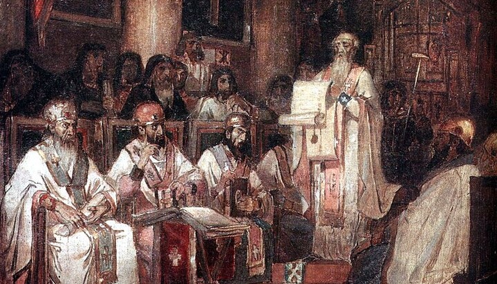 The Fifth Ecumenical (the Second Council of Constantinople). V. Surikov, fragment. 1876. Photo: wikipedia.org