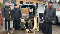 UOC Volyn priest takes humanitarian aid collected by eparchy to frontline