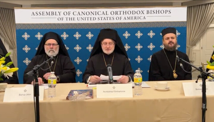 Archbishop Elpidophoros, head of the Phanar Archdiocese of the USA. Photo: a screenshot of the YouTube channel of the Assembly of COB of the USA