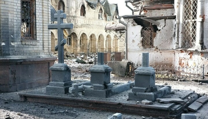 Зруйнований монастир під Волновахою. Фото: t.me/s/vertograd_nikolskoe_channel
